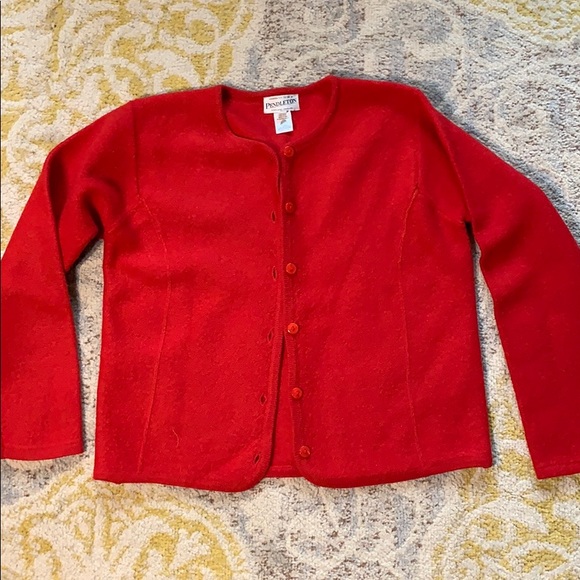 Vtg Pendleton Trendy Red Wool Sweater Size L - Picture 1 of 4
